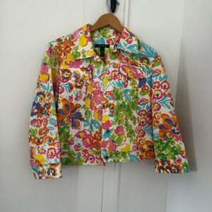 Ralph Lauren Vintage Multicolor Floral Jean Jacket